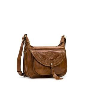 Patricia Nash Camila Leather Crossbody in Cognac